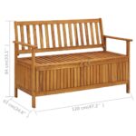 Banc de rangement de jardin 120 cm bois d'acacia solide – Image 7