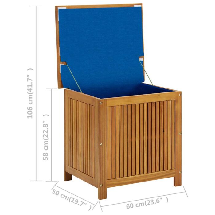 Boîte de rangement de jardin 60x50x58 cm Bois d'acacia solide – Image 8