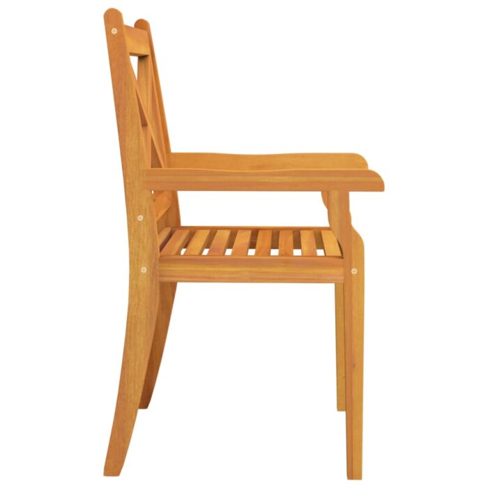 Chaises à manger d'extérieur lot de 3 Bois d'acacia massif – Image 3