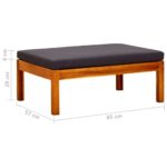 Repose-pieds de jardin lot de 2 Bois d'acacia massif – Image 6