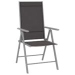 Chaises de jardin pliables lot de 6 Textilène Noir – Image 2