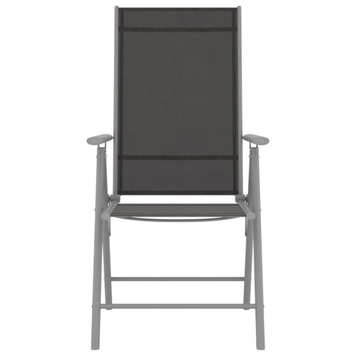 Chaises de jardin pliables lot de 6 Textilène Noir – Image 3