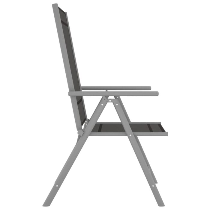 Chaises de jardin pliables lot de 6 Textilène Noir – Image 4