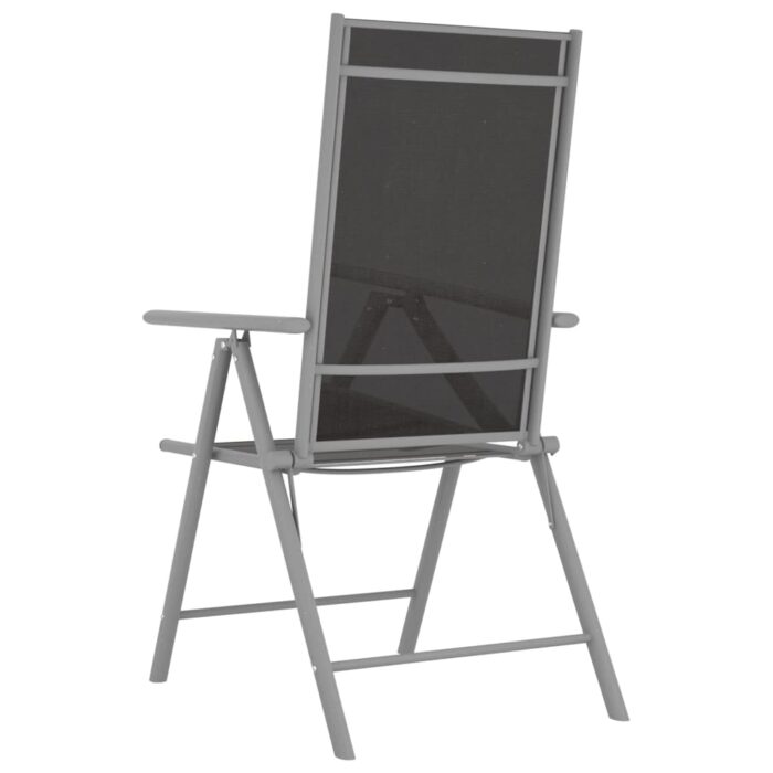 Chaises de jardin pliables lot de 6 Textilène Noir – Image 5