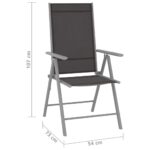 Chaises de jardin pliables lot de 6 Textilène Noir – Image 7