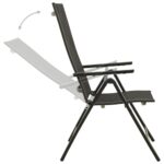 Chaises pliables de jardin lot de 2 Textilène et aluminium Noir – Image 5