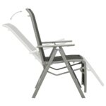Chaises de jardin lot de 2 Textilène et aluminium Argenté – Image 5