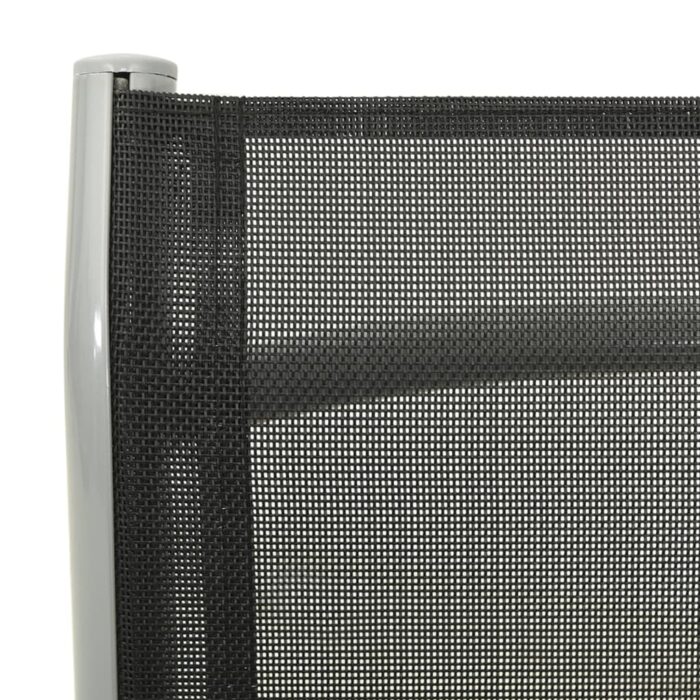 Chaises de jardin lot de 2 Textilène et aluminium Argenté – Image 7
