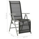 Chaises de jardin lot de 2 Textilène et aluminium Argenté – Image 8