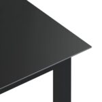 Table de jardin Noir 80x80x74 cm Aluminium et verre – Image 3