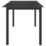 Table de jardin Noir 150x90x74 cm Aluminium et verre – Image 2