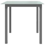 Table de jardin Gris clair 80x80x74 cm Aluminium et verre – Image 2