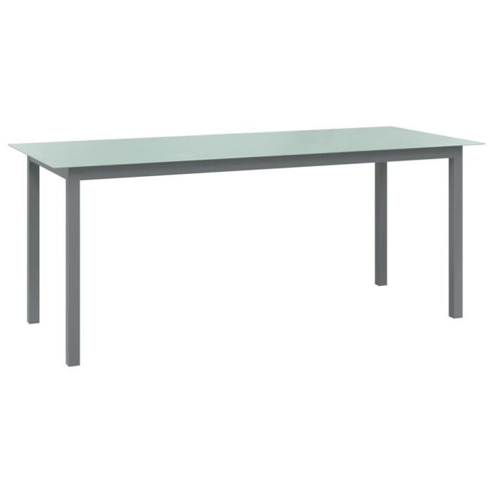 Table de jardin Gris clair 190x90x74 cm Aluminium et verre – Image 1