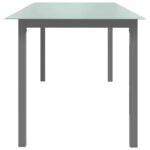 Table de jardin Gris clair 190x90x74 cm Aluminium et verre – Image 2