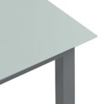 Table de jardin Gris clair 190x90x74 cm Aluminium et verre – Image 3