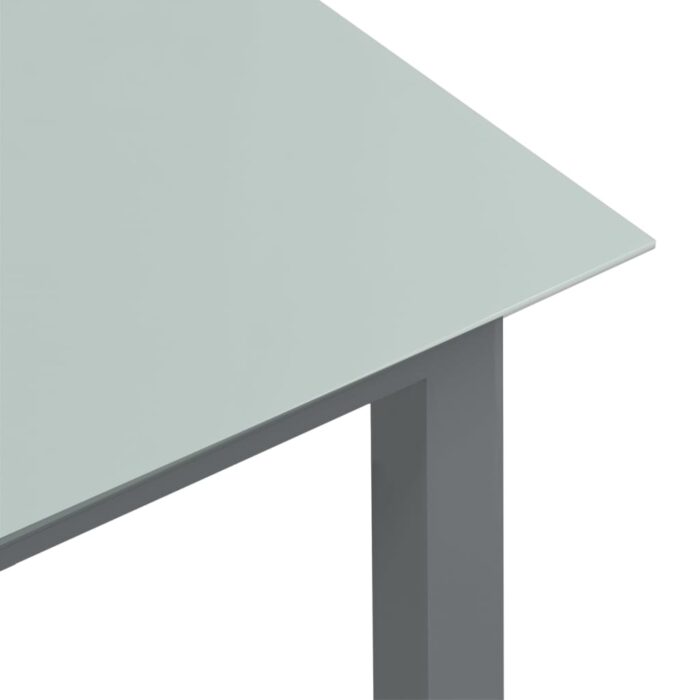 Table de jardin Gris clair 190x90x74 cm Aluminium et verre – Image 3