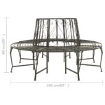 Banc circulaire de jardin 160 cm Acier – Image 6