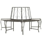Banc d'arbre de jardin Demi-rond 160 cm Acier