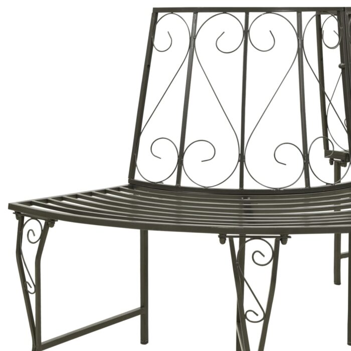 Banc d'arbre de jardin Demi-rond 160 cm Acier – Image 3