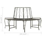 Banc d'arbre de jardin Demi-rond 160 cm Acier – Image 6