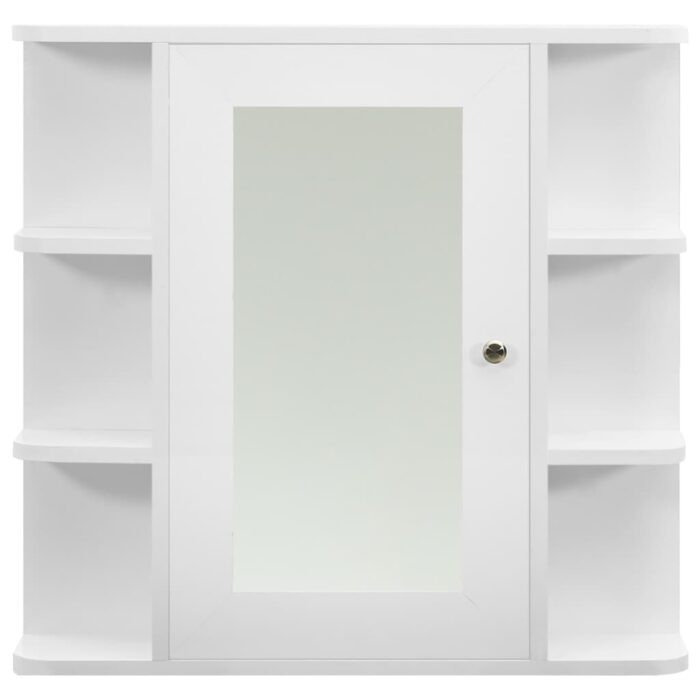 Armoire à miroir de salle de bain Blanc 66x17x63 cm MDF – Image 2