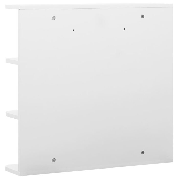 Armoire à miroir de salle de bain Blanc 66x17x63 cm MDF – Image 4