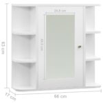Armoire à miroir de salle de bain Blanc 66x17x63 cm MDF – Image 7