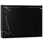 Armoire à miroir de salle de bain LED Noir 80x15x60 cm MDF – Image 6