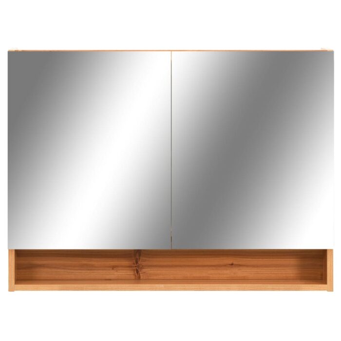 Armoire à miroir de salle de bain LED Chêne 80x15x60 cm MDF – Image 2