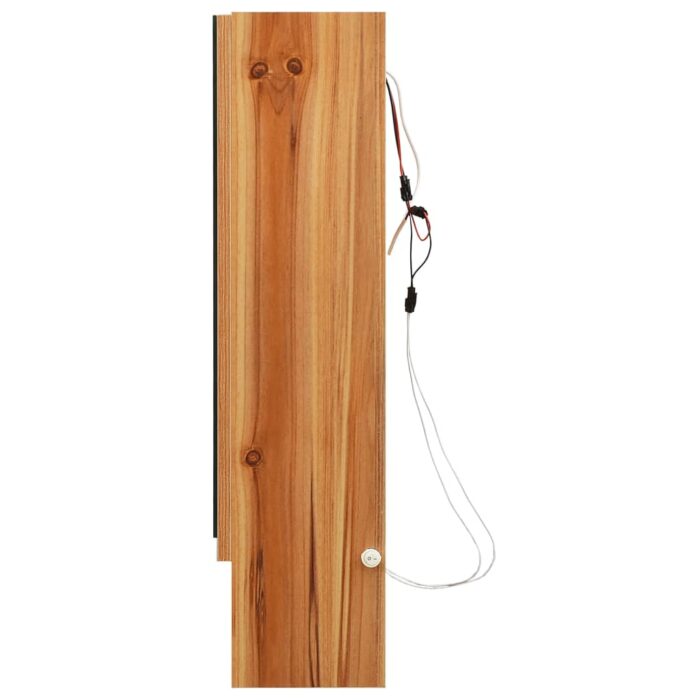Armoire à miroir de salle de bain LED Chêne 80x15x60 cm MDF – Image 5