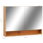 Armoire à miroir de salle de bain LED Chêne 80x15x60 cm MDF – Image 6