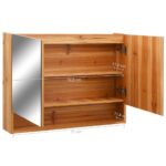 Armoire à miroir de salle de bain LED Chêne 80x15x60 cm MDF – Image 7