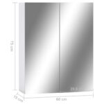 Armoire à miroir de salle de bain Blanc 60x15x75 cm MDF – Image 4