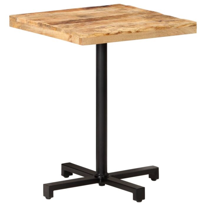 Table de bistro Carrée 60x60x75 cm Bois de manguier brut – Image 1