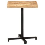 Table de bistro Carrée 60x60x75 cm Bois de manguier brut – Image 2