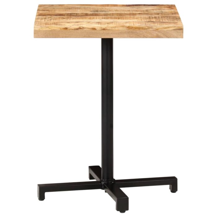 Table de bistro Carrée 60x60x75 cm Bois de manguier brut – Image 2