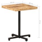 Table de bistro Carrée 60x60x75 cm Bois de manguier brut – Image 5