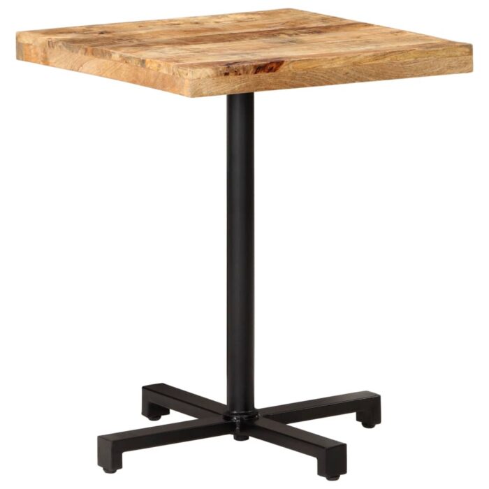 Table de bistro Carrée 60x60x75 cm Bois de manguier brut – Image 6