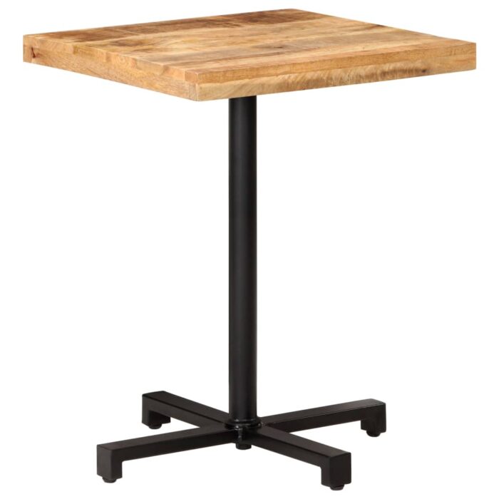 Table de bistro Carrée 60x60x75 cm Bois de manguier brut – Image 7