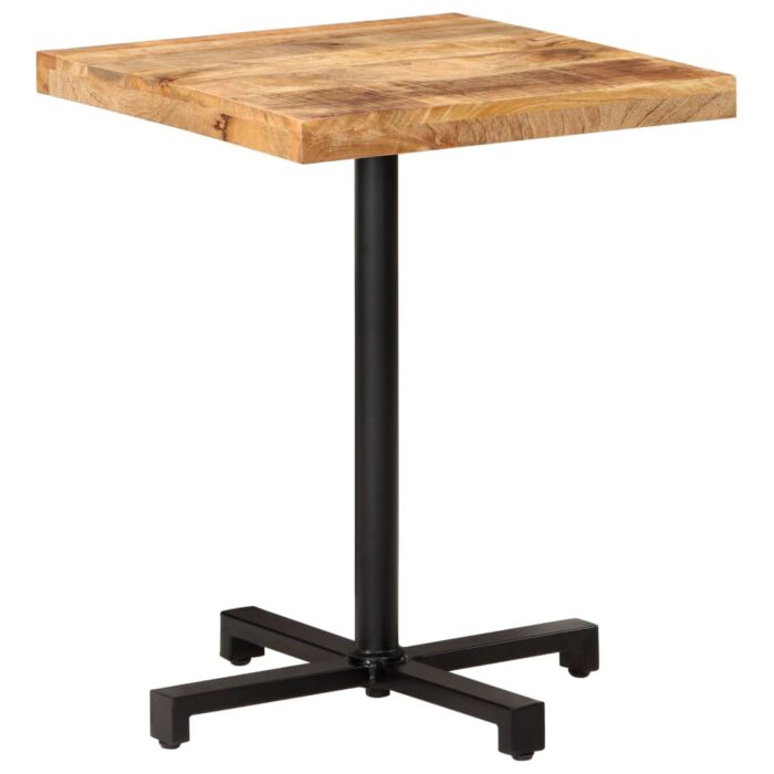 Table de bistro Carrée 60x60x75 cm Bois de manguier brut – Image 8