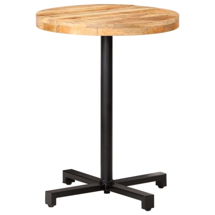 Table de bistro Ronde Ø60x75 cm Bois de manguier brut – Image 1