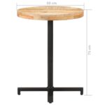 Table de bistro Ronde Ø60x75 cm Bois de manguier brut – Image 5