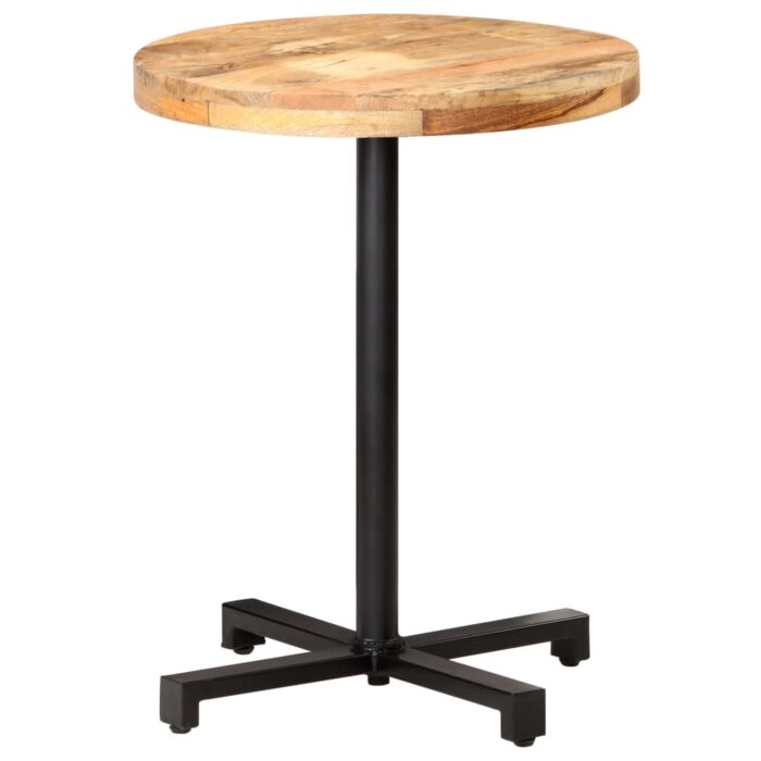 Table de bistro Ronde Ø60x75 cm Bois de manguier brut – Image 7