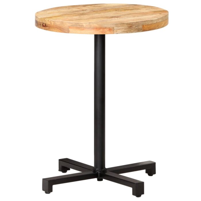 Table de bistro Ronde Ø60x75 cm Bois de manguier brut – Image 9