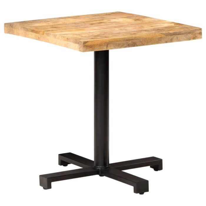 Table de bistro Carrée 70x70x75 cm Bois de manguier brut – Image 1