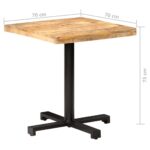 Table de bistro Carrée 70x70x75 cm Bois de manguier brut – Image 5