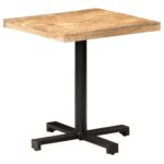 Table de bistro Carrée 70x70x75 cm Bois de manguier brut – Image 6