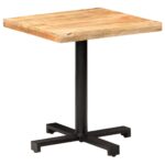Table de bistro Carrée 70x70x75 cm Bois de manguier brut – Image 7