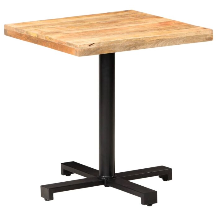 Table de bistro Carrée 70x70x75 cm Bois de manguier brut – Image 7