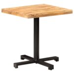 Table de bistro Carrée 70x70x75 cm Bois de manguier brut – Image 8